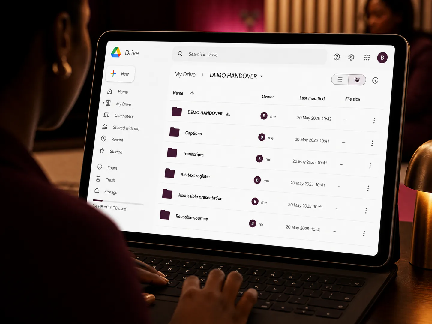 The final handover preserves accessible files and maintenance information.
