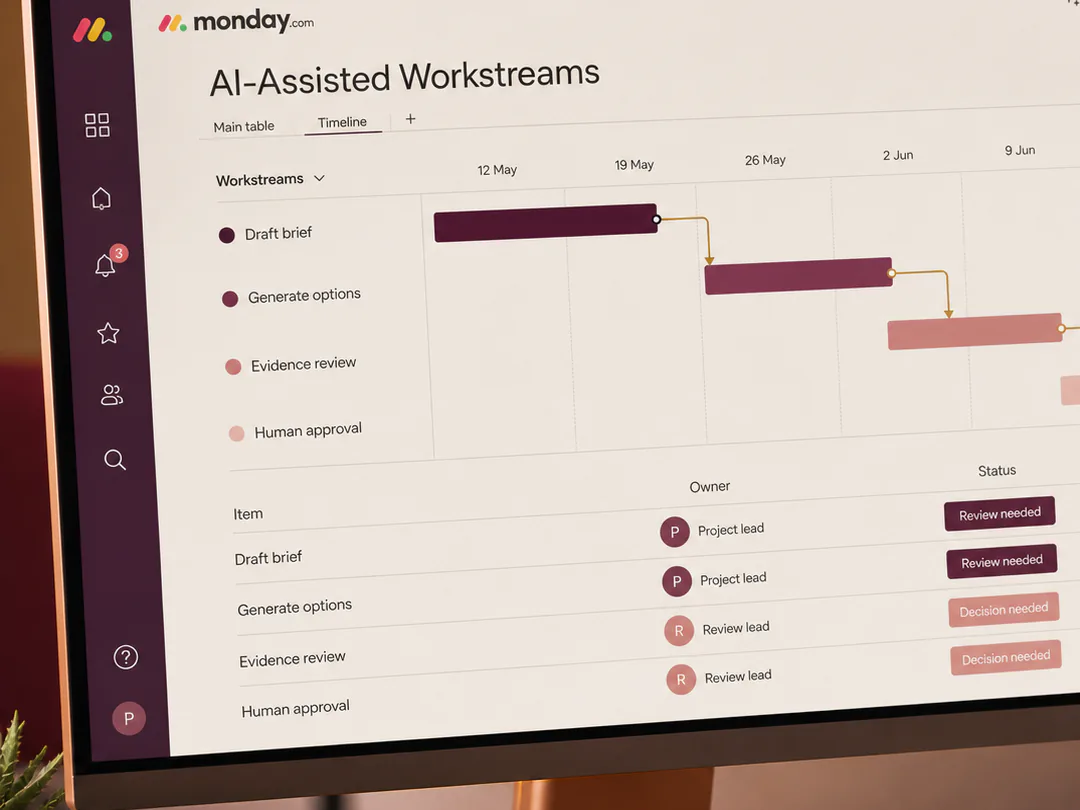 One project board coordinates parallel AI-assisted tasks and their dependencies.