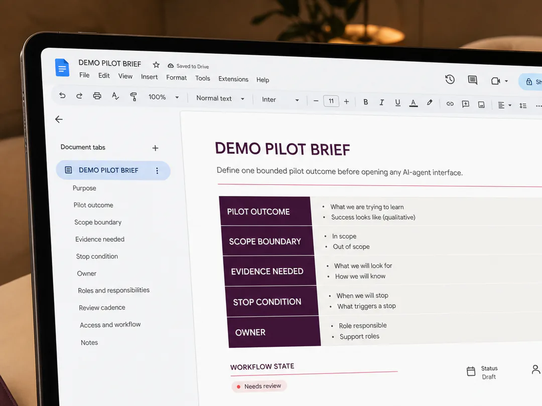The team defines the pilot outcome before selecting the technology.