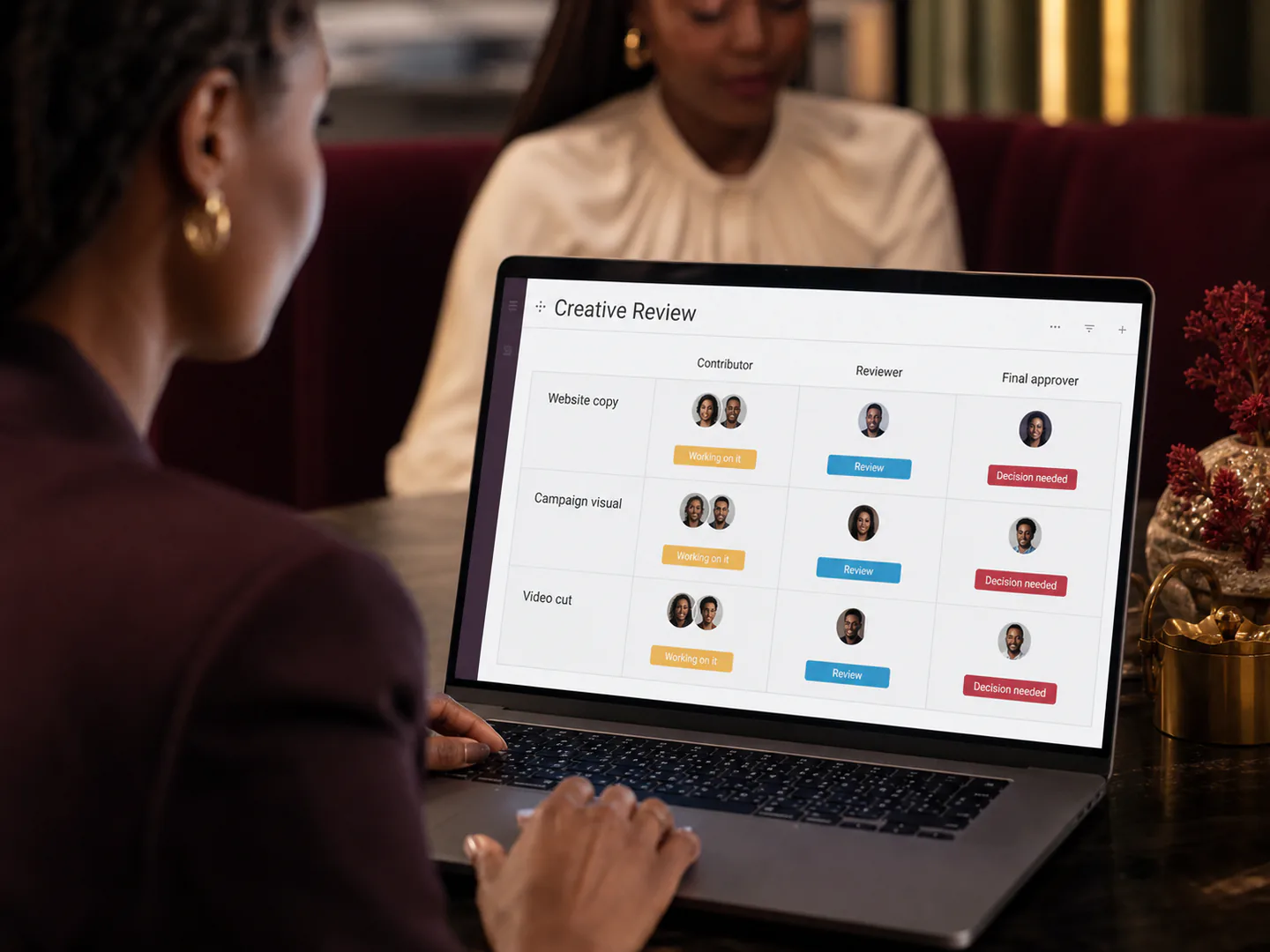 A responsibility map identifies contributors, reviewers and the final approver.
