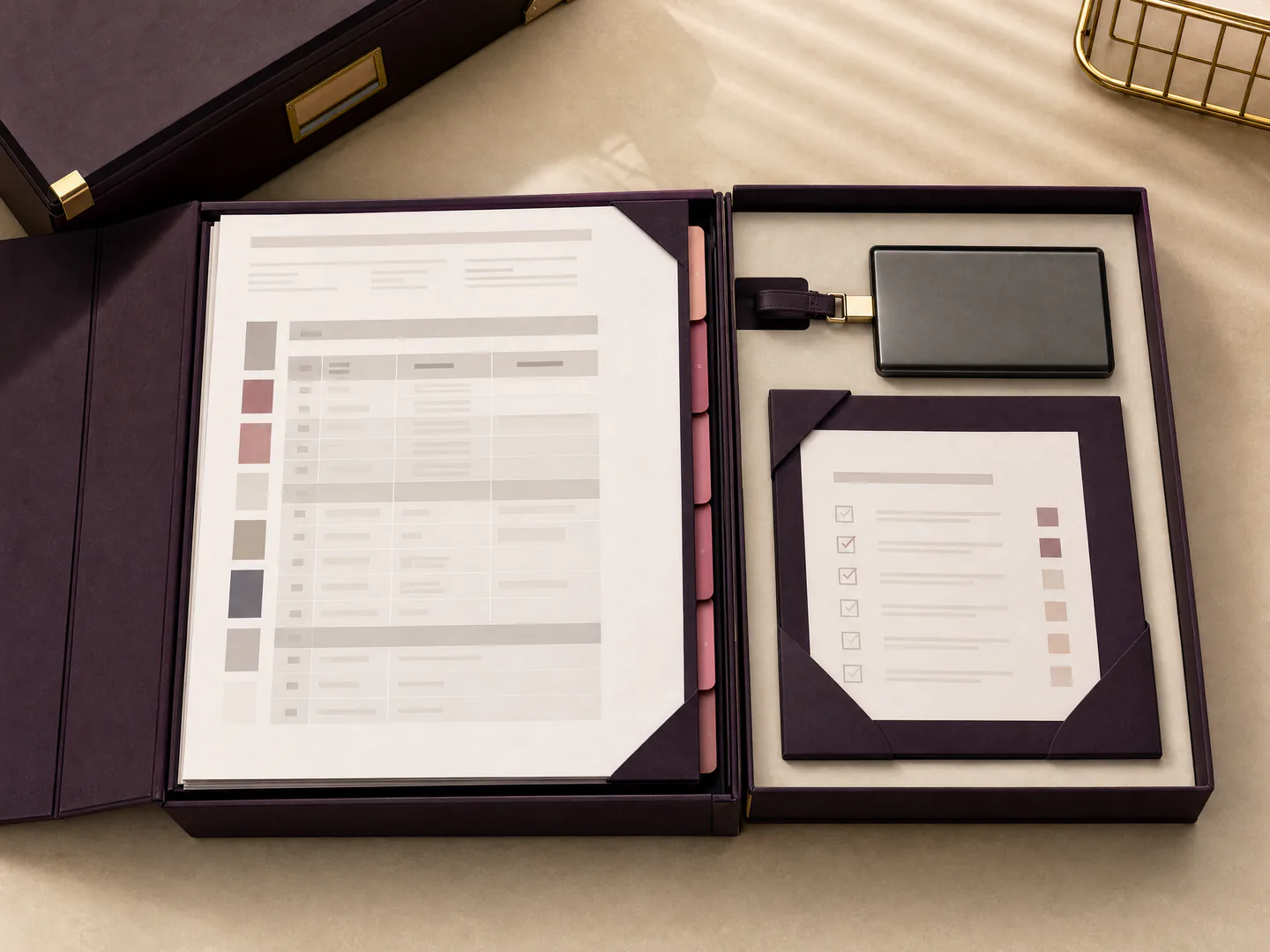 An organised project handover pack includes an asset register, secure drive and acceptance checklist.