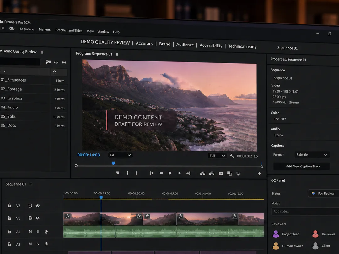 The release standard covers content, customer and technical quality.