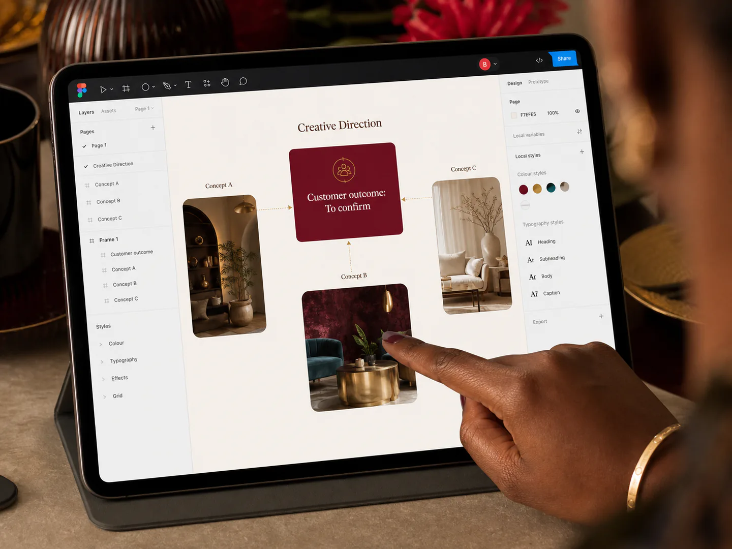 A clear customer outcome keeps several creative options aligned.