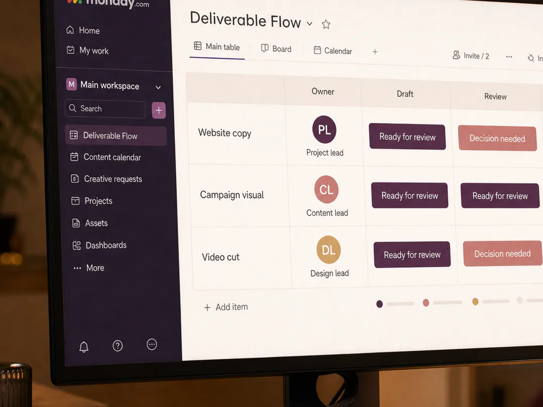 One accountable owner coordinates several contributors around a shared deliverable.