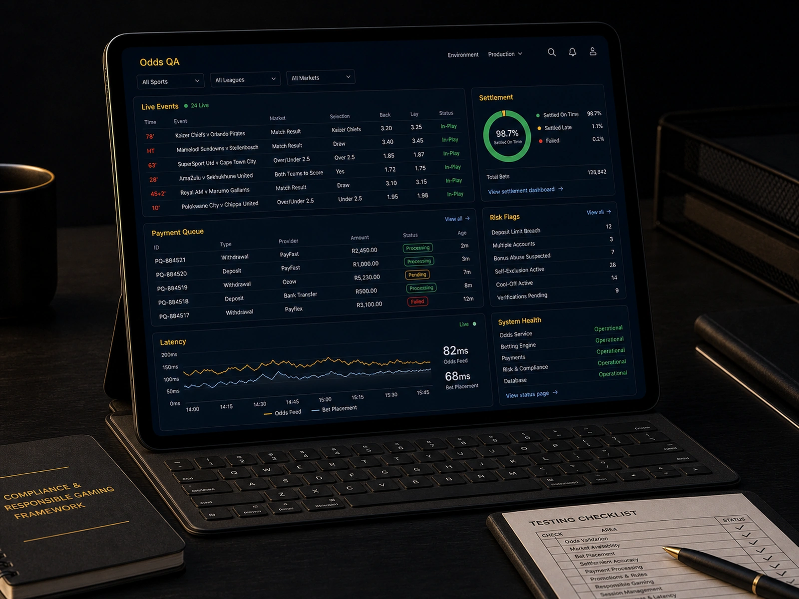 Generated live-data interface-review workflow associated with the Supabets case